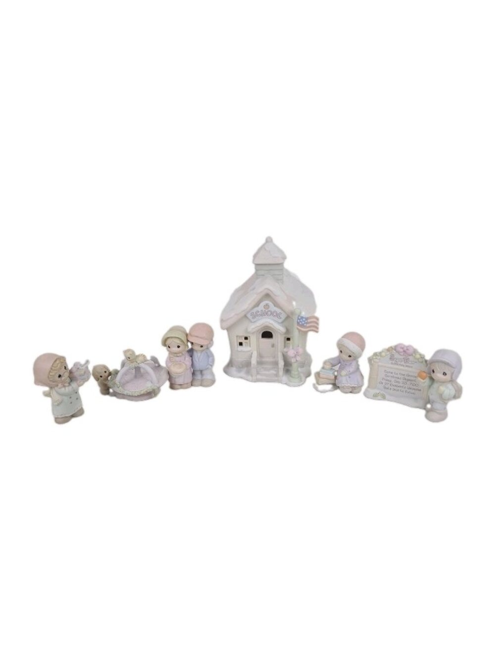 Precious Moments "Schoolhouse" 272876 Sugar Town Six Piece Collection Set